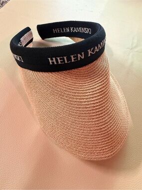 Helen Kaminski Black and Natural Straw Visor